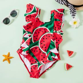 Toddler Girl Ruffle Flounce Watermelon Swimsuit